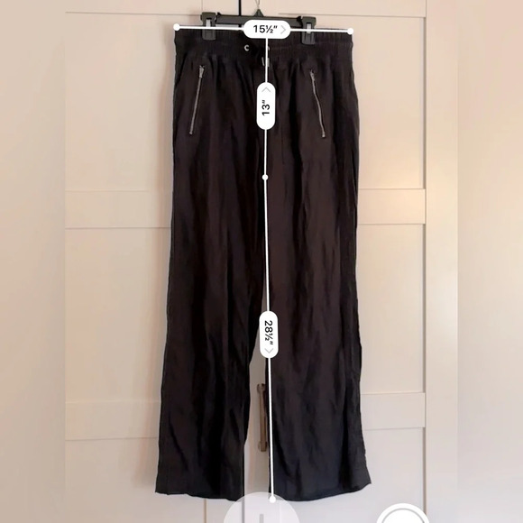 Athleta Cabo Linen Wide Leg Pant, BLACK SIZE 6 - Picture 7 of 7